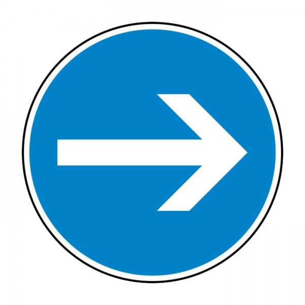 Verkehrszeichen - Vorgeschriebene Fahrtrichtung hier rechts Nr. 211-20 ...
